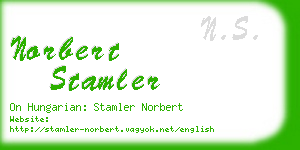 norbert stamler business card